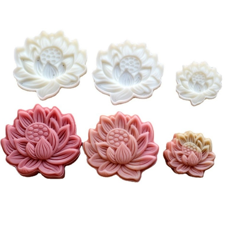1set Plastic Mooncake Mold 50g/75/125/150g 3D Lotus Stamp Cookie Cutter Mould DIY Baking Accessories【莲花】月饼模具(2212L) - Image 4