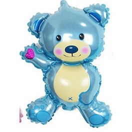 44*26CM Mini Lovely Wave Bear 3 color Hand Holding Stick Aluminum Foil Balloon(268L) - Image 4