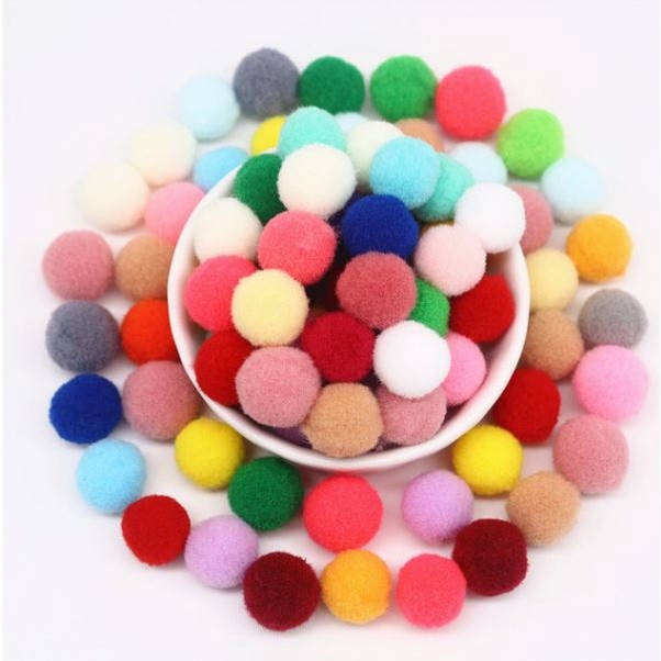 25mm (12pcs/pack) DIY Fluffy Soft Pompom Plush Pom Poms Ball Macaron Pompones Handmade Sewing Craft Kids Toy (2135L) - Image 4
