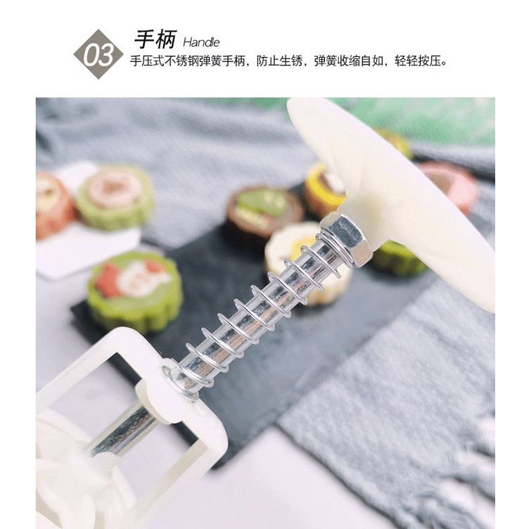 1 Set Stamps 50g Round Flower Animal Moon Cake Mold Mould Pastry Mooncake(1431L) - Image 4