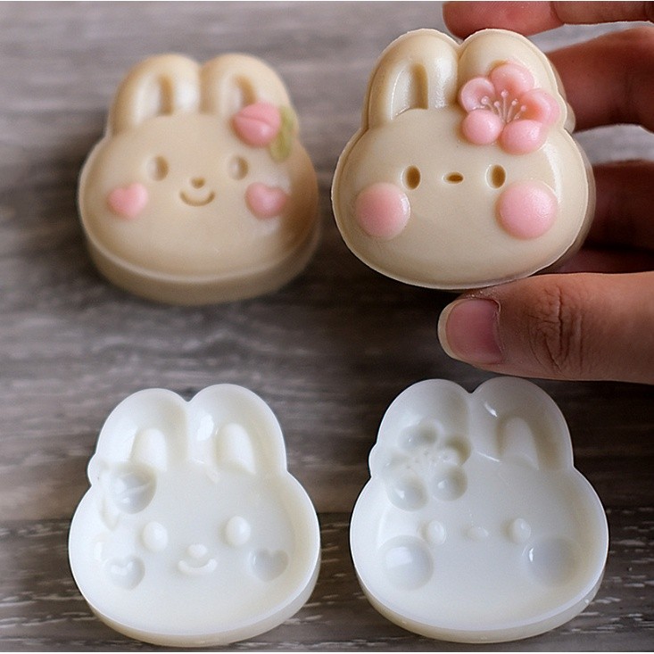 50g Hand-pressed Moon Cake Model Home Mung Bean Cake Model Kitchen Baking Tools Cake Store Flow Heart Moon月饼模具(2222L) - Image 4