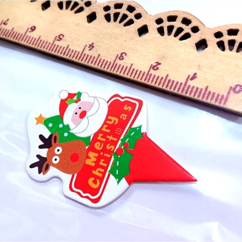 20pcs/pack Christmas Cake Topper Santa Gingerbread House Train Tree Elk Insert Card Xmas New Year Eve Party (1591L) - Image 4