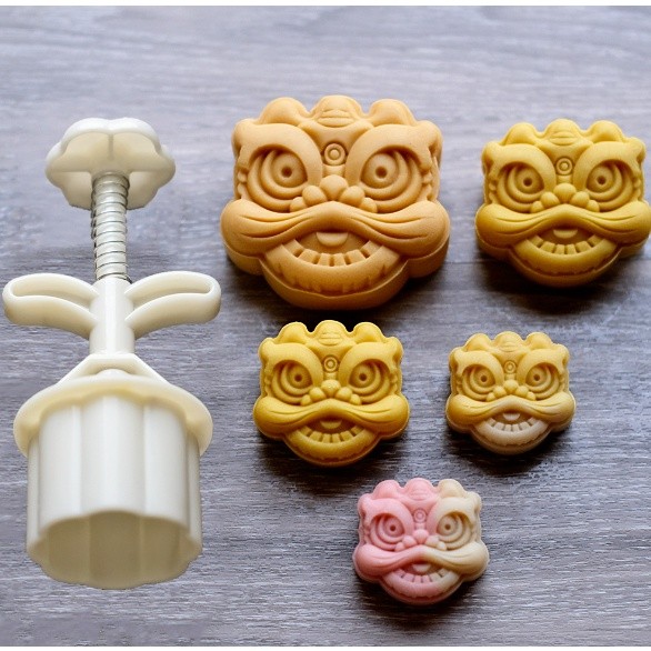 25g/75g 3D Mooncake Mold National Tide Style Lion Patterns comal para tortillas Molds Press Cookie Mould 醒狮月饼模具(2202L) - Image 3