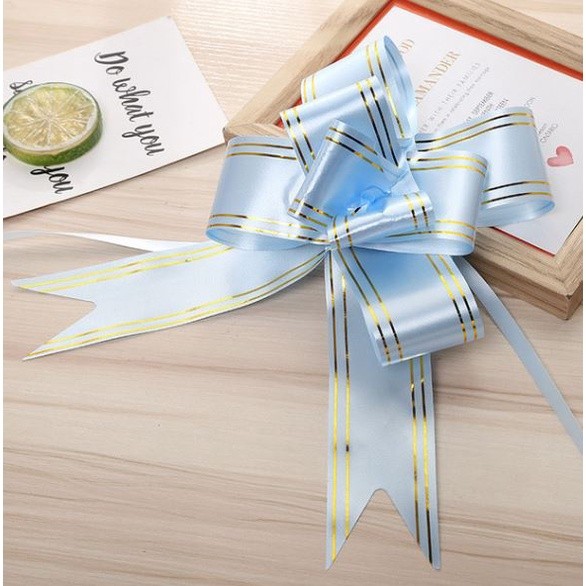 5pcs/pack 45# Large Pull Bows Flower Ribbon (Gold) For Wrapping Gift Decorate Wedding Car Party Christmas (1421) - Image 12