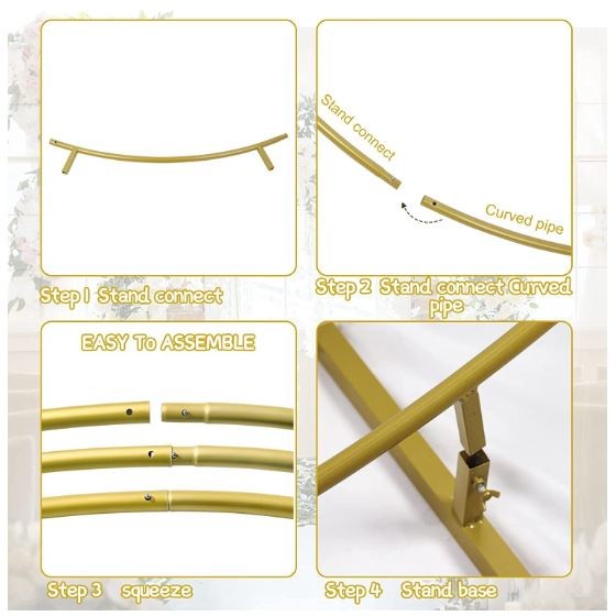 Round Backdrop Stand Metal Circle Balloon Arch Frame Kit Circle Arch Stand for Valentine's Day Wedding (2095L) - Image 4