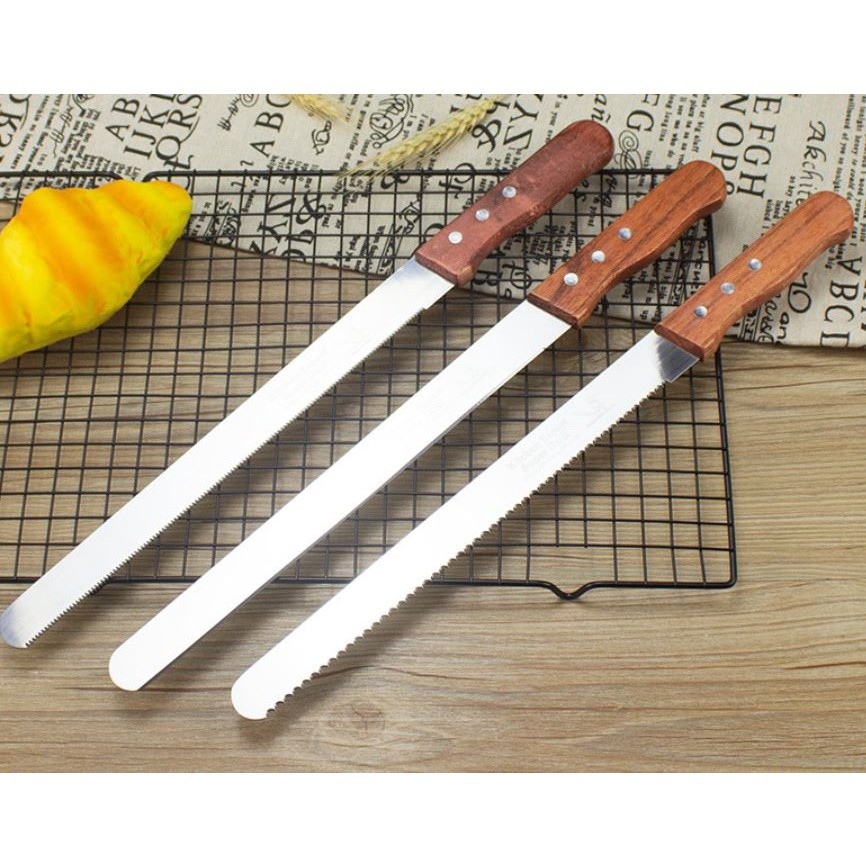 8/10 inch Stainless Steel Serrated Bread Knife Natural Wooden Handle Toast Slicing Knives Diy Home Kitchen Pastry(2291L)