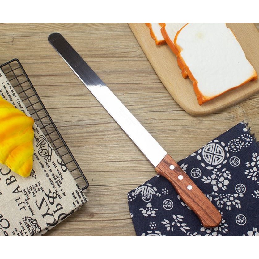 8/10 inch Stainless Steel Serrated Bread Knife Natural Wooden Handle Toast Slicing Knives Diy Home Kitchen Pastry(2291L) - Image 3