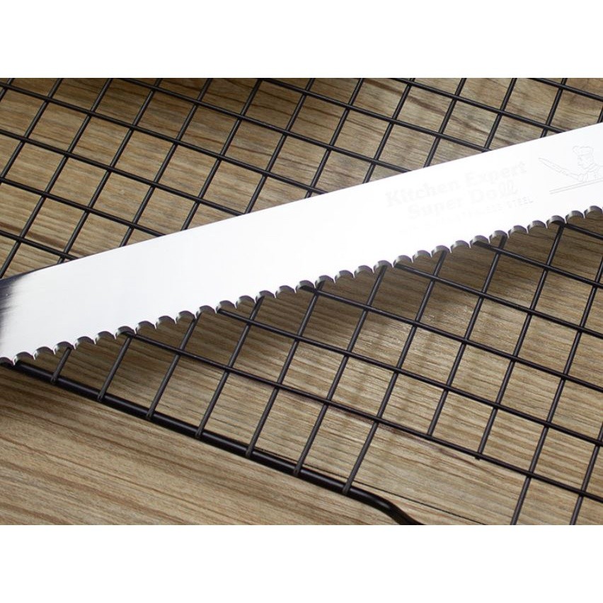 8/10 inch Stainless Steel Serrated Bread Knife Natural Wooden Handle Toast Slicing Knives Diy Home Kitchen Pastry(2291L) - Image 5