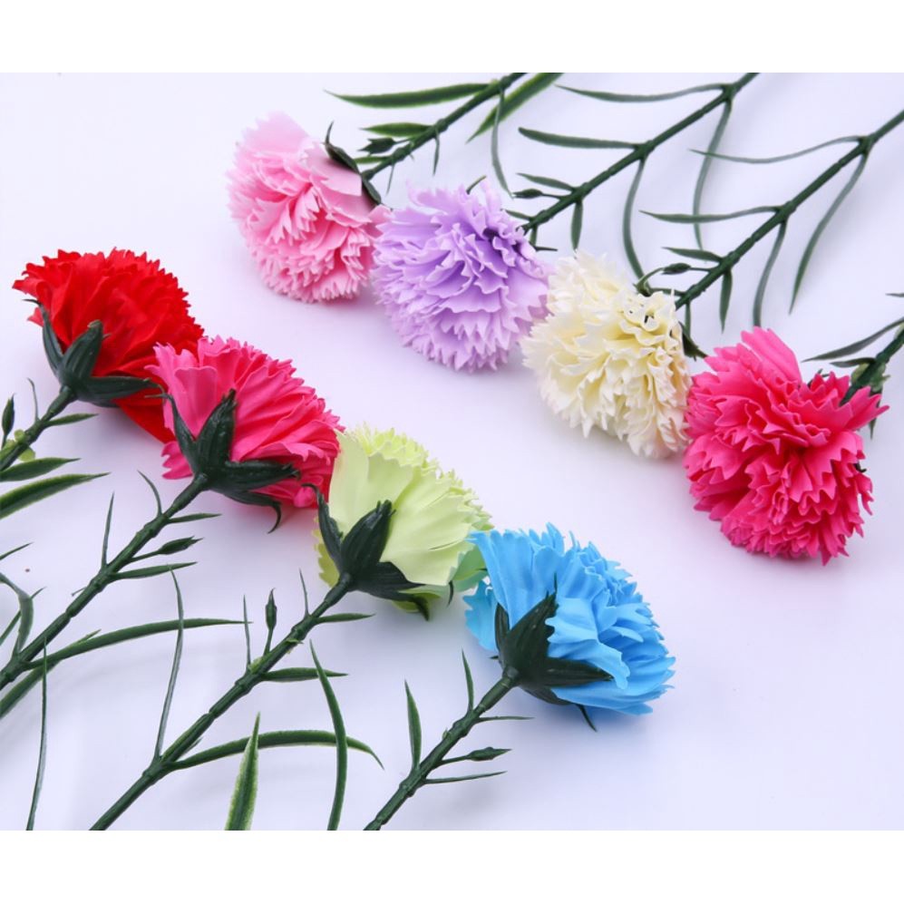 50pc/box Soap 5 layer Carnation Flowers Mother's Day Gift Artificial Flower Decoration Home Wedding Party Decor (645L) - Image 2