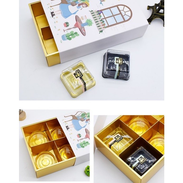 Rabbit Mooncake Boxes Cookies Cake Candy Plastic Bag For Birthday Wedding Party Festival Paper Packaging(1438L) - Image 4