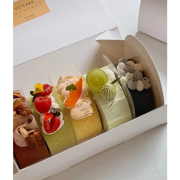 1pc Triangular Plastic Cake Holder Mousse Cake Container Clear PVC Sandwich Food Packaging Pad 切块蛋糕三角围边(2323L)