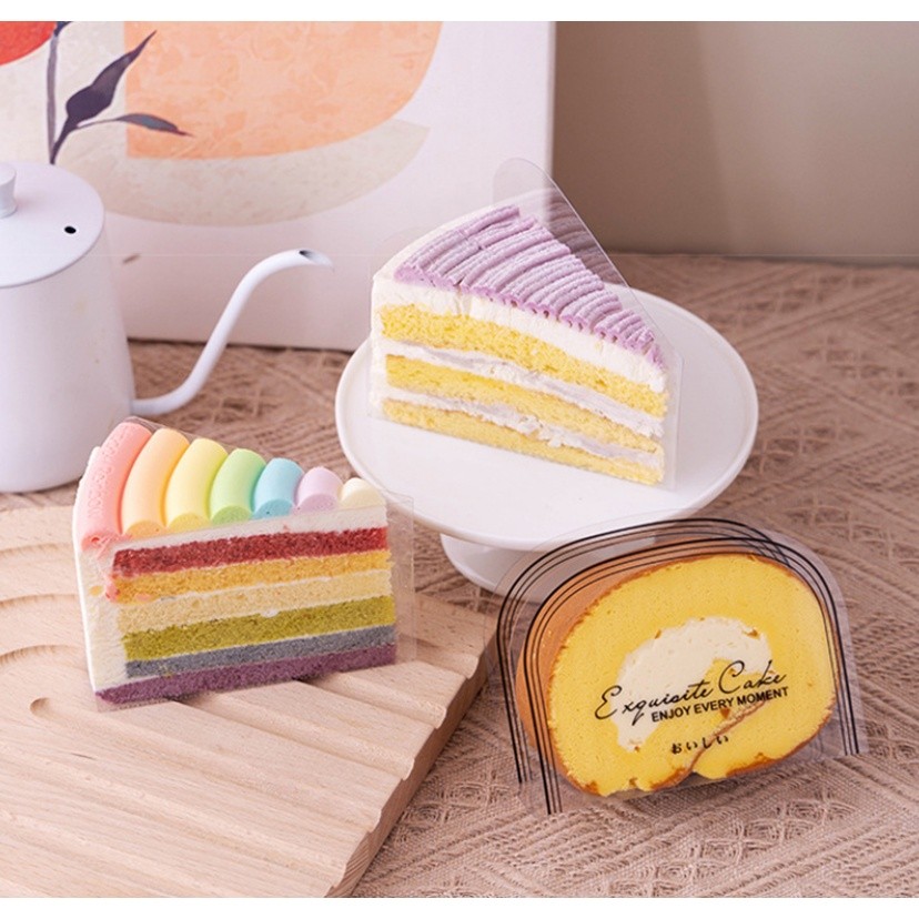 1pc Triangular Plastic Cake Holder Mousse Cake Container Clear PVC Sandwich Food Packaging Pad 切块蛋糕三角围边(2323L) - Image 8