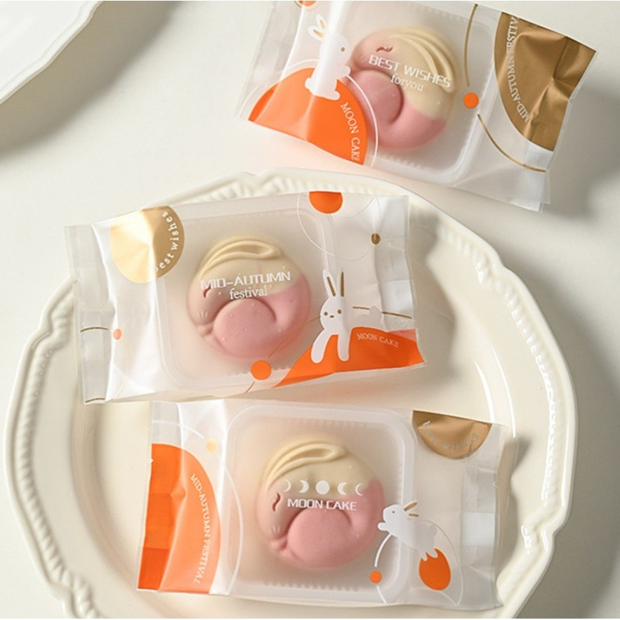 100Pcs Cake Packaging Wrapper For Moon Rabbit Baking Point Food Bag DIY Plastic Clear Gift Bag 中秋流心月饼包装袋(2229L) - Image 3