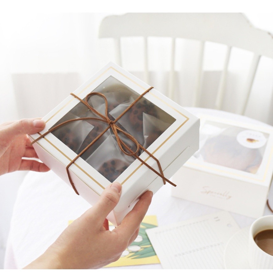 1pc 4inch Cake Boxes with Window, Brownie Boxes, Cardboard Food Boxes for Cupcakes Pastries Donuts by Gbateri蛋糕盒子(2401L) - Image 5