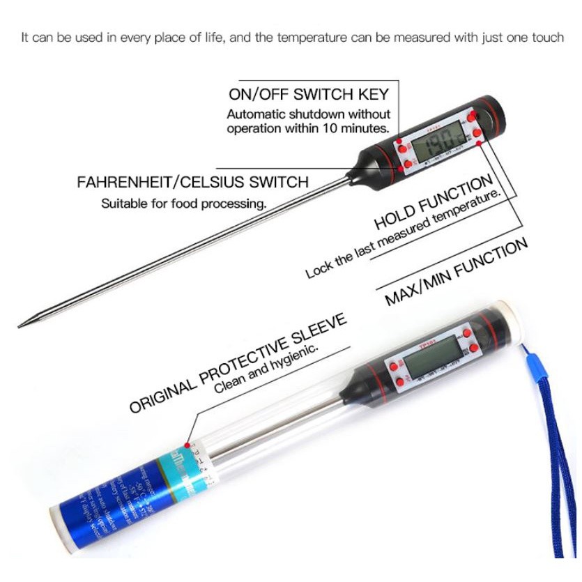 Digital Meat Thermometer Cooking Food Kitchen BBQ Probe Water Milk Oil Liquid Oven Digital Temperaure Sensor Mete(2365L) - Image 3