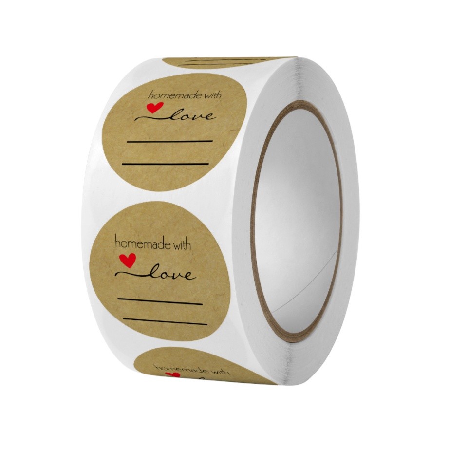 500pcs Round Labels Kraft Paper Thank You Sticker Dragees Candy Bag Flower Gift Box Cake Boxes 牛皮纸圆形贴纸(2433L) - Image 7