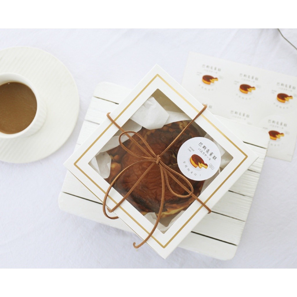 1pc 4inch Cake Boxes with Window, Brownie Boxes, Cardboard Food Boxes for Cupcakes Pastries Donuts by Gbateri蛋糕盒子(2401L)
