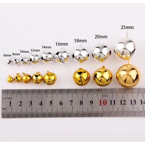 8/10/12/14/16/18/20mm Silver Gold Jingle Bells Pendants Hanging Christmas Tree Ornaments Christmas Decoration DIY(2268L) - Image 2