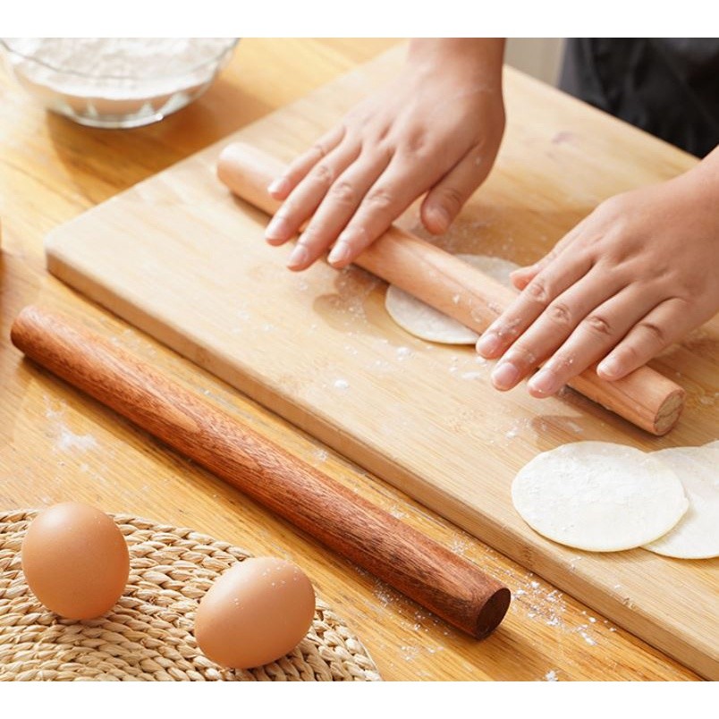 24/29/40cm Natural Beech Rolling Pin Solid Wood Size Noodle Stick Household Dumpling Skin Rolling Pin (2287L)