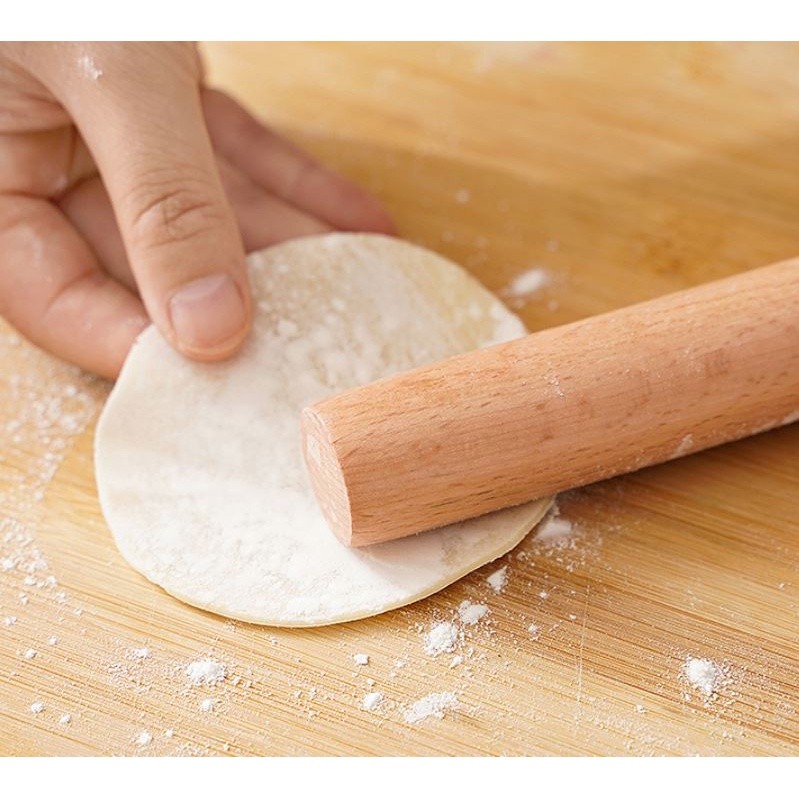 24/29/40cm Natural Beech Rolling Pin Solid Wood Size Noodle Stick Household Dumpling Skin Rolling Pin (2287L) - Image 3