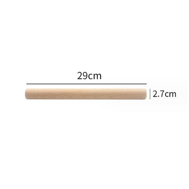 24/29/40cm Natural Beech Rolling Pin Solid Wood Size Noodle Stick Household Dumpling Skin Rolling Pin (2287L) - Image 9