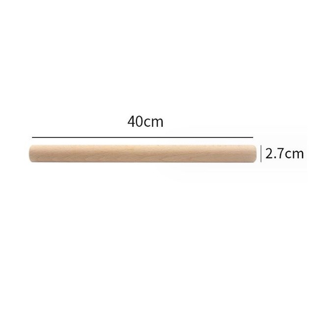 24/29/40cm Natural Beech Rolling Pin Solid Wood Size Noodle Stick Household Dumpling Skin Rolling Pin (2287L) - Image 10