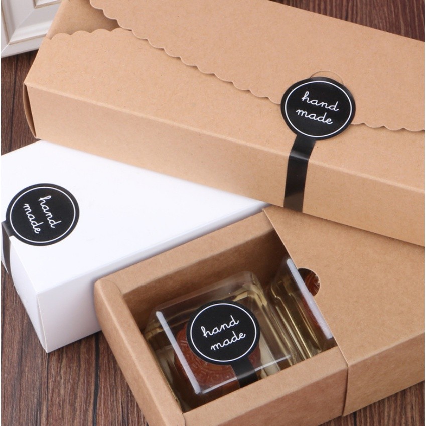 Handmade Food Labels Self-adhesive Kraft Retro Paper Mooncake Food Sealing Bottle Label Jam 不干胶封口贴自粘贴(165L) - Image 4