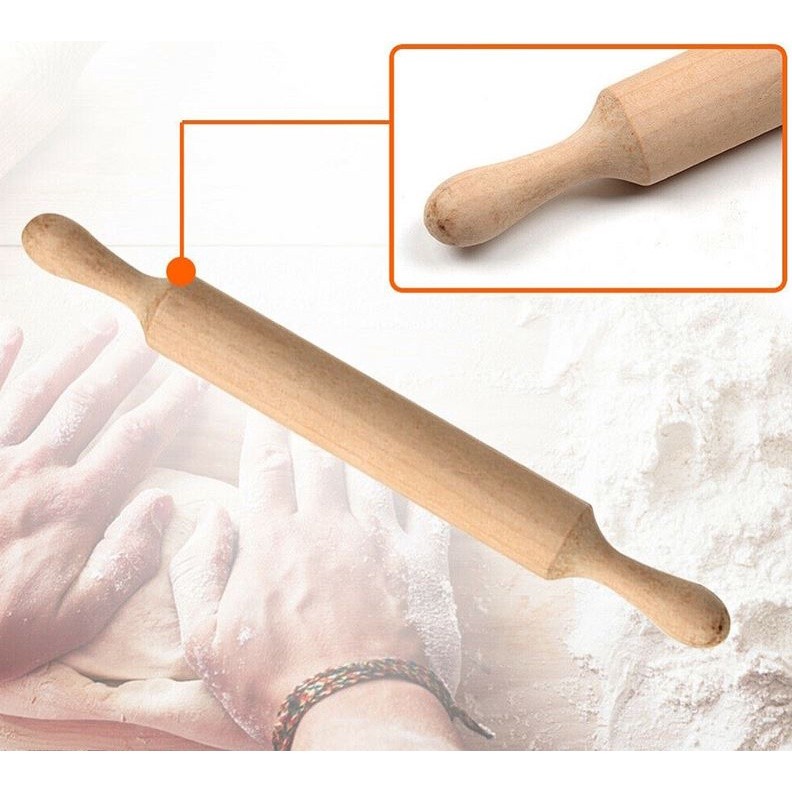 Wooden Rolling Pin Pizza Bread Dough Roller Cooking Baking Tools Fondant Cake Decor Rolling Stick Kitchen Access(2288L) - Image 6