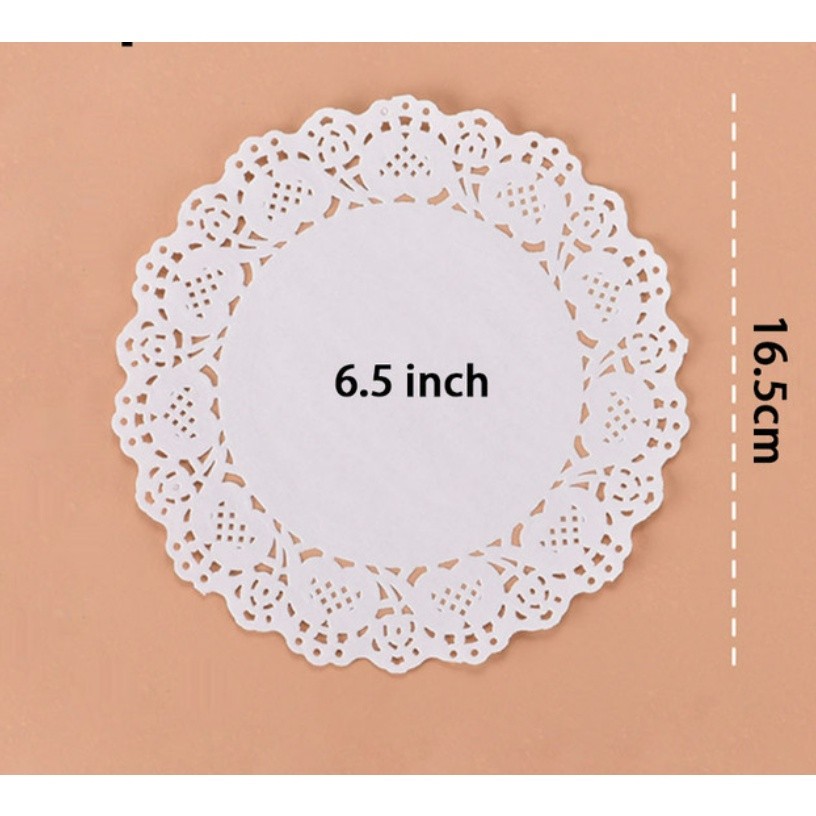 1 Set Of Round/Ellipse Cake Flower Base Paper Baking Oil-Absorbent Paper Lace Paper Fried Dessert Paper(1272L) - Image 17