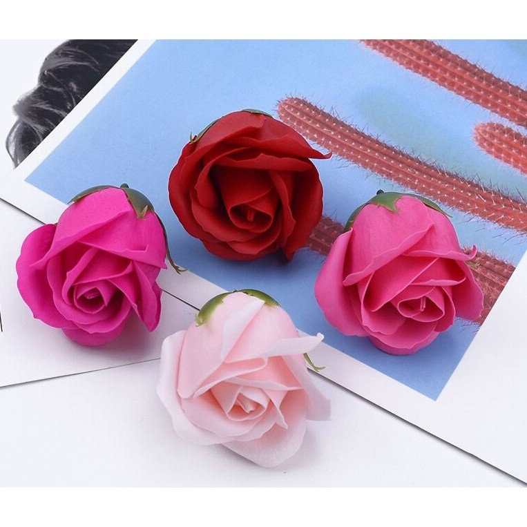 1pc 4.5cm Colorful artificial Rose Soap Flower Romantic Wedding Party Gift Handmade Flower Petal real touch flower(501L) - Image 2