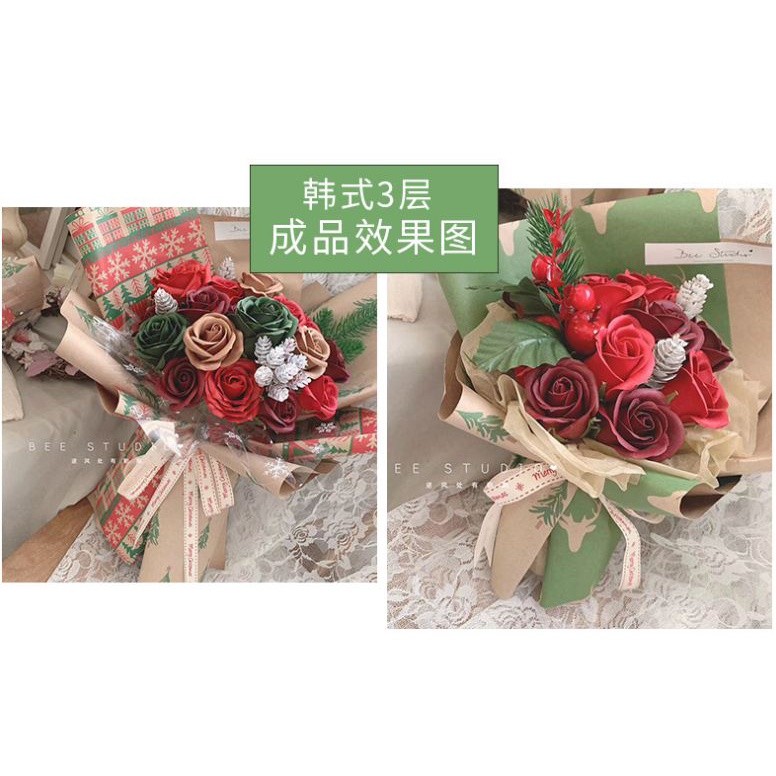 1pc 3 layer 5cm Red Rose Soap Flower Romantic Wedding Party Gift Handmade Flower (583L)