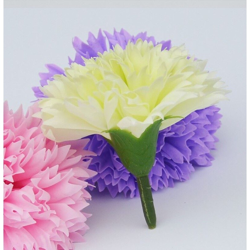 1pc Soap 6 layer Carnation Flowers Mother's Day Gift Artificial Flower Decoration Home Wedding Party Decor (1216L) - Image 2