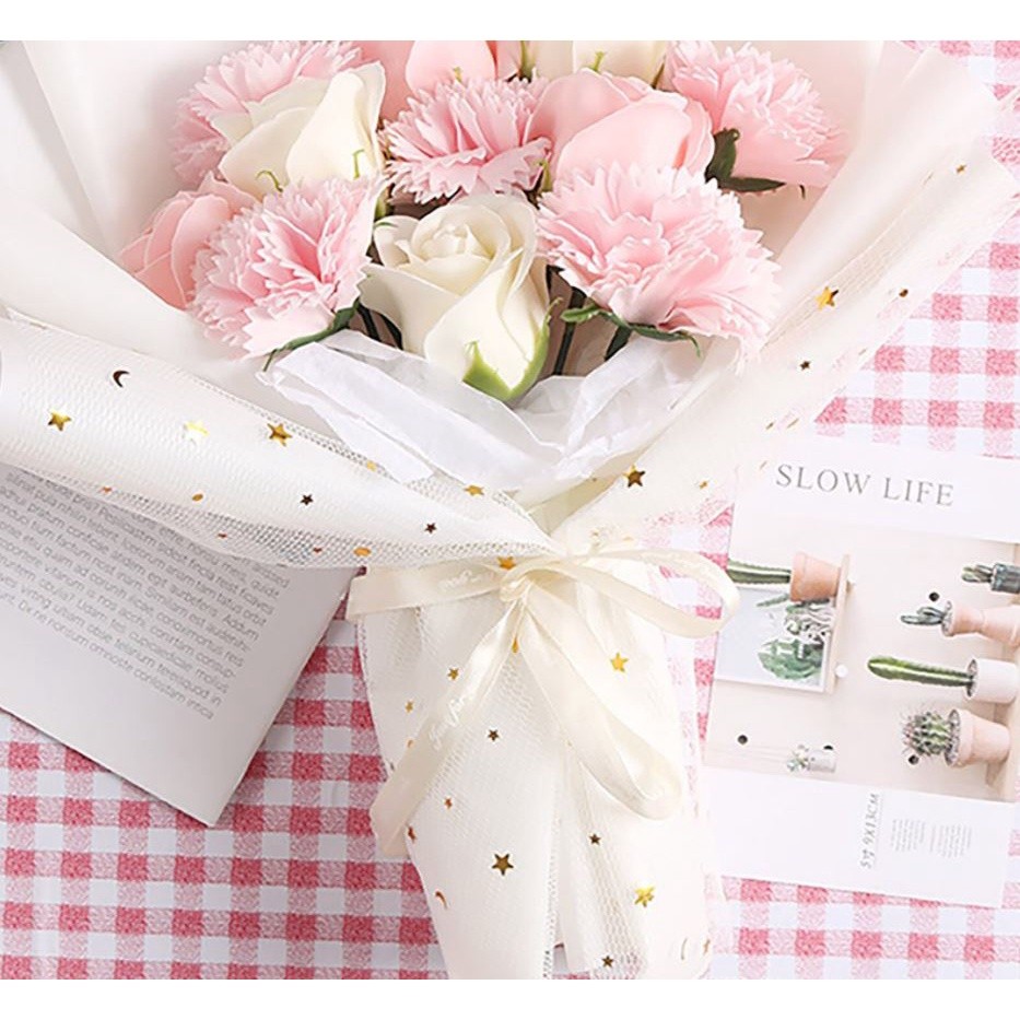 1pc Soap 6 layer Carnation Flowers Mother's Day Gift Artificial Flower Decoration Home Wedding Party Decor (1216L) - Image 5