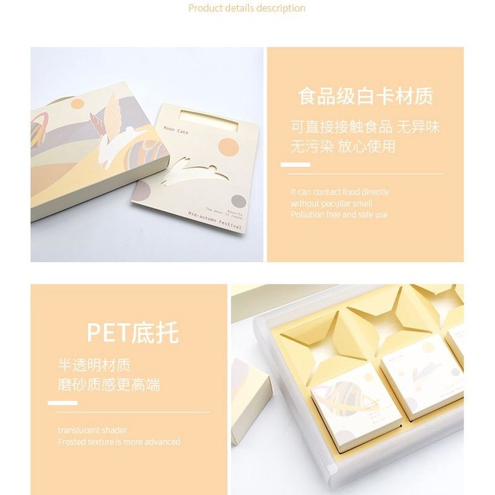 Mooncake Boxes Cookies Cake Candy For Birthday Wedding Party Festival Paper Packaging With Handbag(1437L) - Image 7