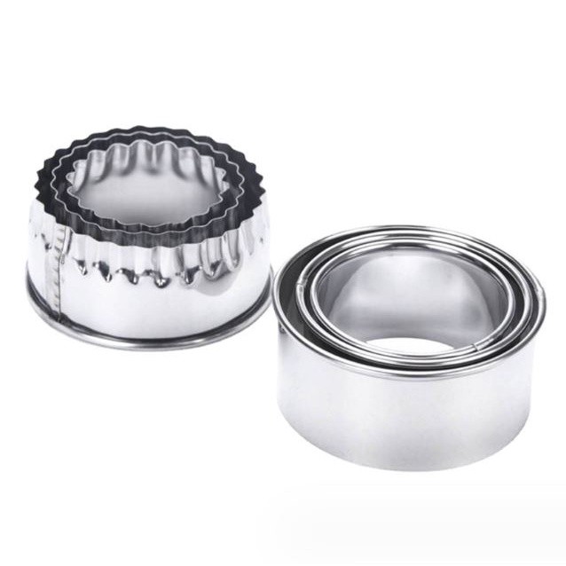 3PCS Round Stainless Steel Biscuit Mold Dumpling Skin Cutting Mold DIY Biscuit Pastry Cake Baking Tools Kitchen(2294L) - Image 2