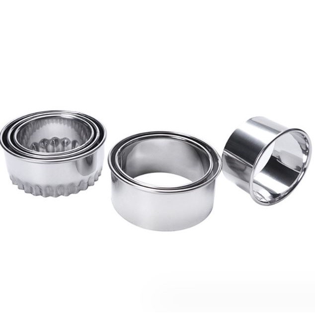 3PCS Round Stainless Steel Biscuit Mold Dumpling Skin Cutting Mold DIY Biscuit Pastry Cake Baking Tools Kitchen(2294L) - Image 3