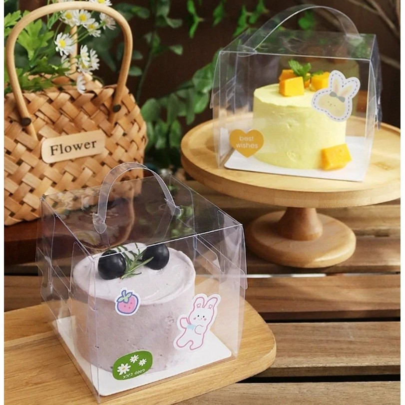 2/4/5/6/8inch Cake Boxe Clear Plastic Packaging Box Transparent Dessert Cupcake Packaging Container Wedding Party(1434L) - Image 5