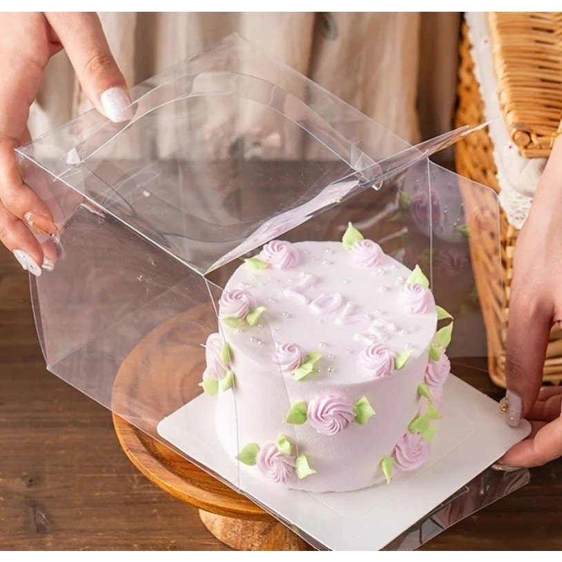 2/4/5/6/8inch Cake Boxe Clear Plastic Packaging Box Transparent Dessert Cupcake Packaging Container Wedding Party(1434L) - Image 8