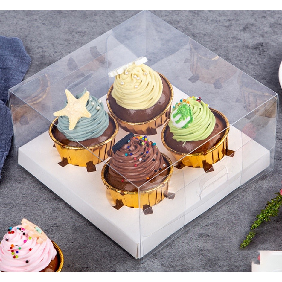 1pc Cupcake Box Transparent 2 Hole to 12 Hole Muffin Cupcake Box Cake Transparent Decoration Gift Box Party 蛋糕盒(2303L)
