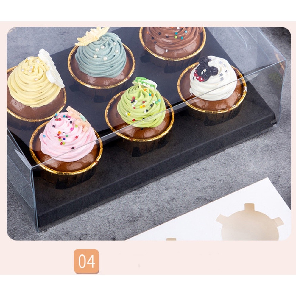 1pc Cupcake Box Transparent 2 Hole to 12 Hole Muffin Cupcake Box Cake Transparent Decoration Gift Box Party 蛋糕盒(2303L) - Image 7