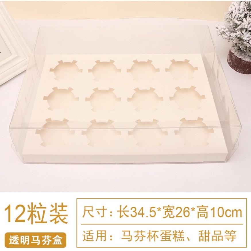 1pc Cupcake Box Transparent 2 Hole to 12 Hole Muffin Cupcake Box Cake Transparent Decoration Gift Box Party 蛋糕盒(2303L) - Image 16