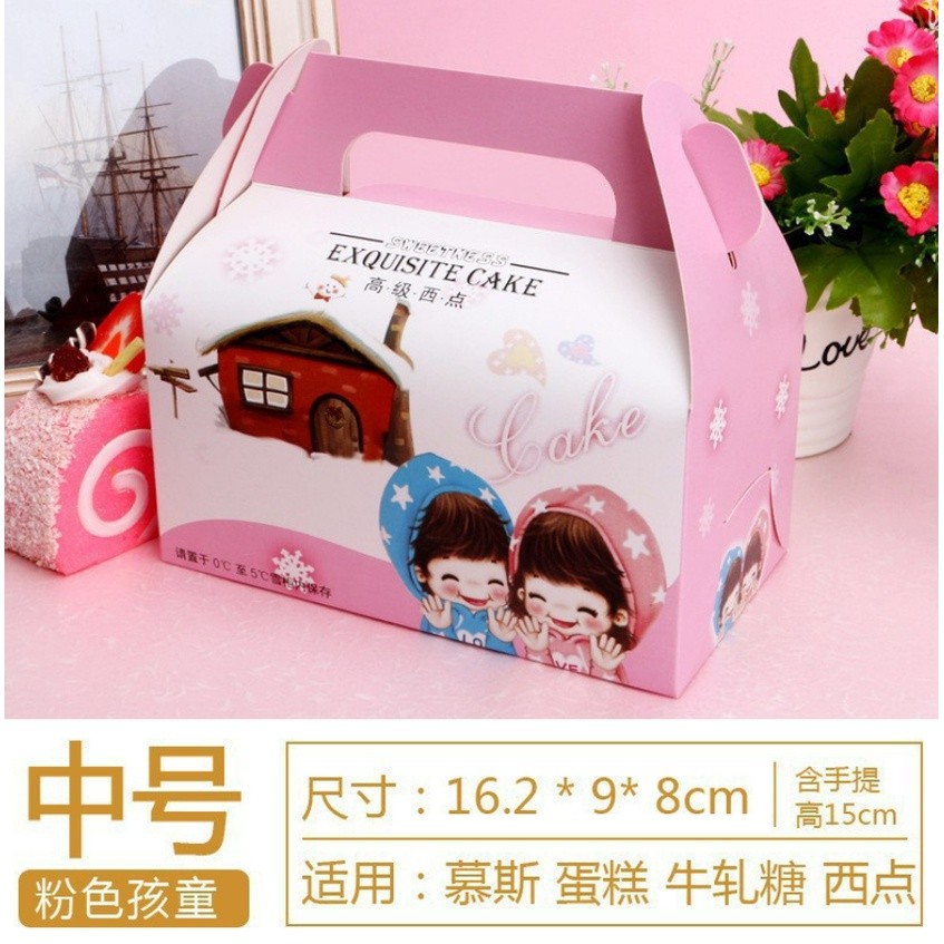 1pc Kraft Paper Gift Boxes For Wedding Birthday Baptism Party Candy Pastry Cake Packaging Box Foldable 手提盒(2304L) - Image 12