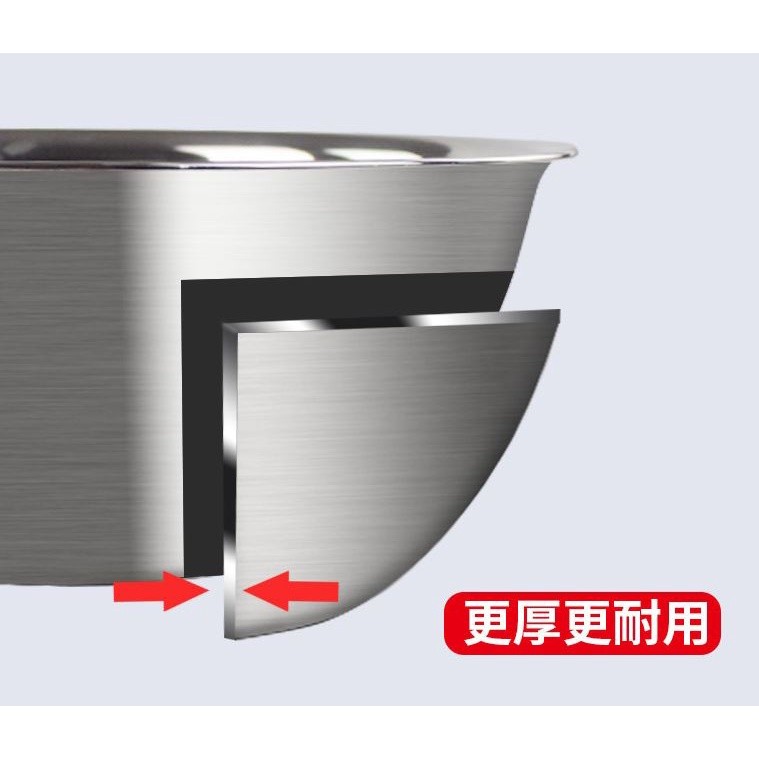 Stainless Steel Salad Bowl Thick Silicone Bottom Non-slip Mixing Bowl DIY Baking Tools不锈钢硅胶底防飞溅打蛋盆 (2306L) - Image 5