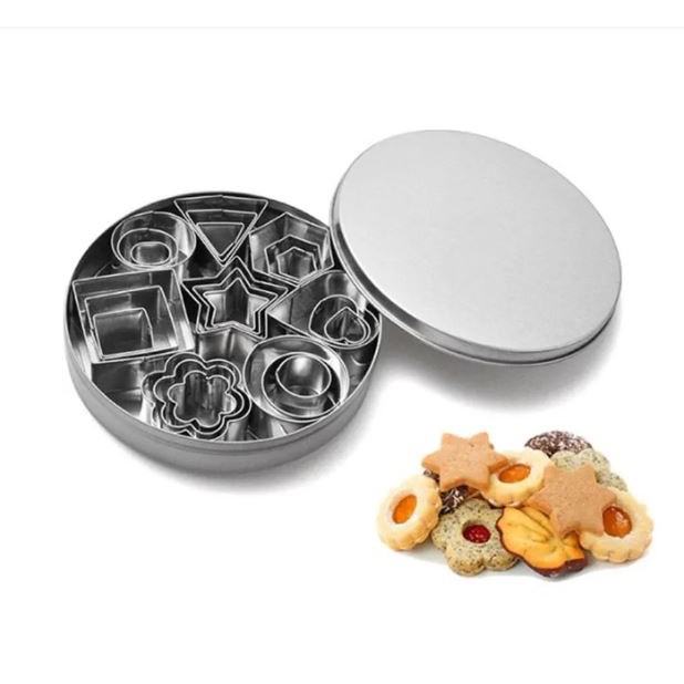 24Pcs Geometric Shaped Cookie Cutter Set Square Heart Triangle Round Baking Cutter Stainless Steel Metal Biscuit(2310L) - Image 2