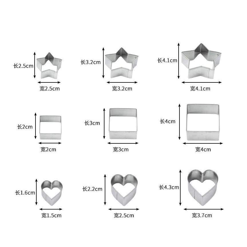 24Pcs Geometric Shaped Cookie Cutter Set Square Heart Triangle Round Baking Cutter Stainless Steel Metal Biscuit(2310L) - Image 6