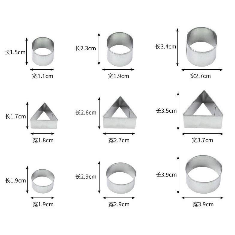 24Pcs Geometric Shaped Cookie Cutter Set Square Heart Triangle Round Baking Cutter Stainless Steel Metal Biscuit(2310L) - Image 7