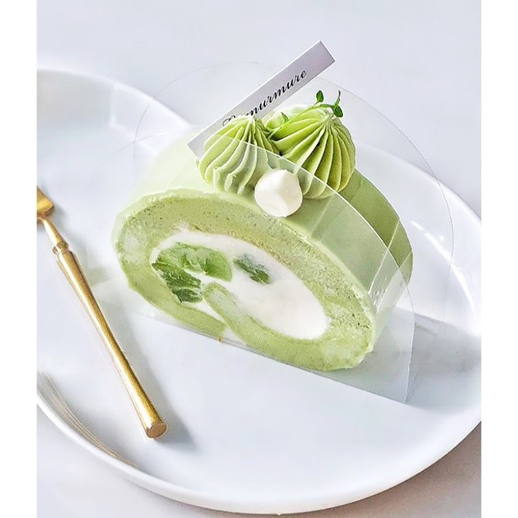 1pc Triangular Plastic Cake Holder Mousse Cake Container Clear PVC Sandwich Food Packaging Pad 切块蛋糕三角围边(2323L) - Image 2