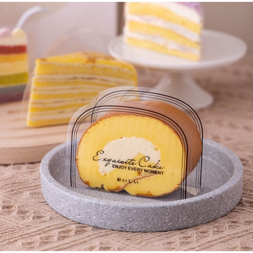1pc Triangular Plastic Cake Holder Mousse Cake Container Clear PVC Sandwich Food Packaging Pad 切块蛋糕三角围边(2323L) - Image 5