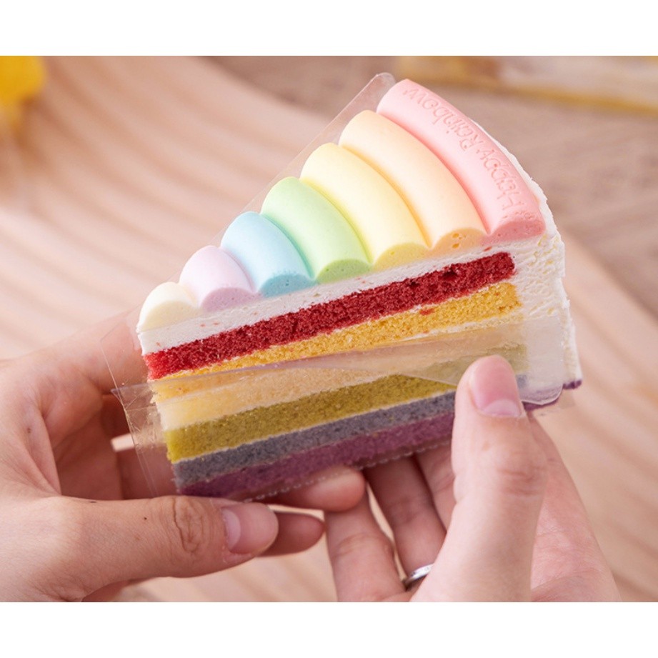1pc Triangular Plastic Cake Holder Mousse Cake Container Clear PVC Sandwich Food Packaging Pad 切块蛋糕三角围边(2323L) - Image 7