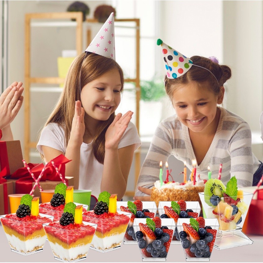 20/50pcs Mini Dessert Cup Mousse Ice Cream Cup Party Appetizers Bowl Pudding Cup Kitchen Accessories 加厚硬塑料杯(2330L) - Image 2